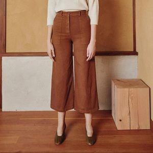 First Rite Brown High Waisted Wide Leg Jeans